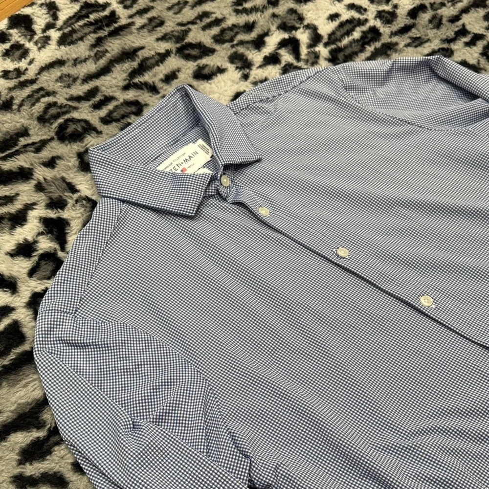 Mizzen+Main Navy Checkered Dress Shirt - Picture 3 of 7